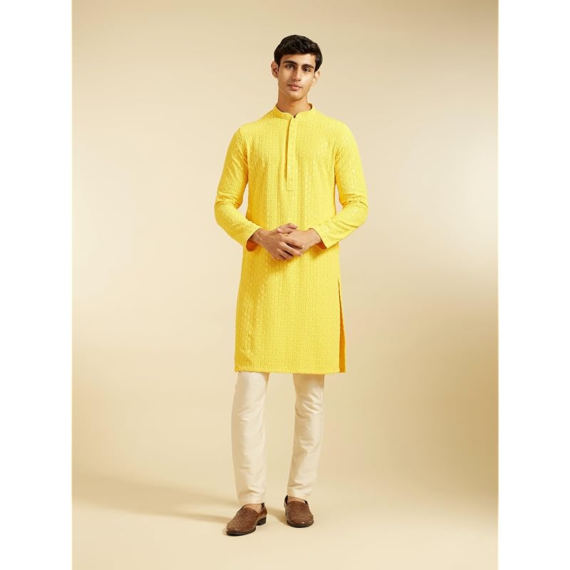 Diwas By Manyavar Men' Viscose Embroidery Sequin Work Kurta (, )