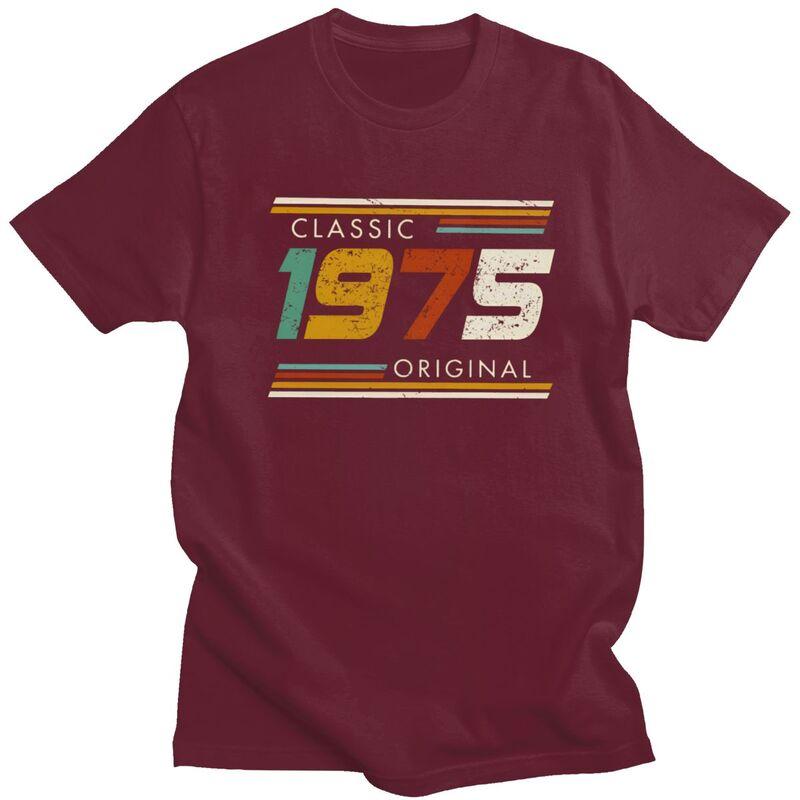 Fashion 50th Classic 1975 Original T Shirt Men Short Sleeve Custom Years Birthday Gift Tshirts Casual Tee Tops Slim Fit Tshirts