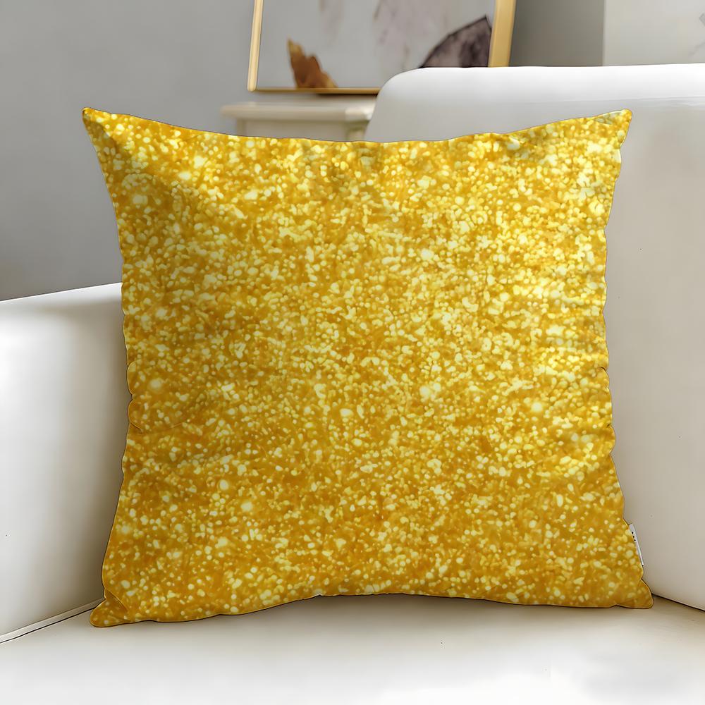 Golden fine light spots Cushion Cover Soft EasyWash Pillow Case Versatile for Couch Bed Travel and Office