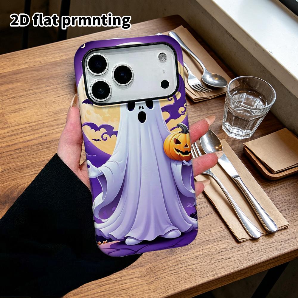 Phone Case: 2D Flat Design Suitable for iPhone 18, 17, 16, 15, 14, 13 Pro Film Protective Case, Couple Style, Cartoon Ghost, Christmas and Halloween G