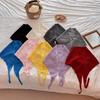 Casual Knitted Triangle Scarf Triangle Shape Headscarf Soft Texture Layering Hem Daily