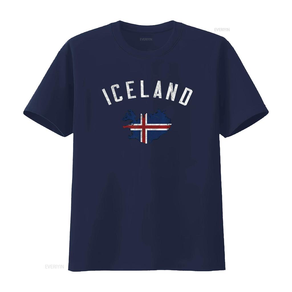 T-shirt Vintage Varsity Islanda vintage Lavata Traspirante Comoda Morbida streetwear Alla moda Unisex Elasticizzata homme Casual