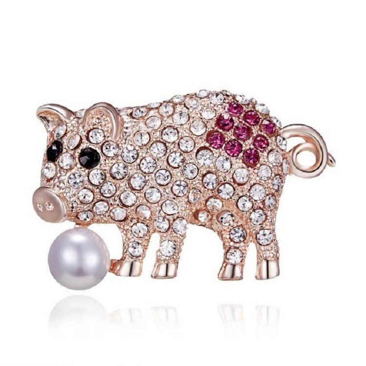 Animal Series Brooch Pendant With Rhinestones For Women And Men