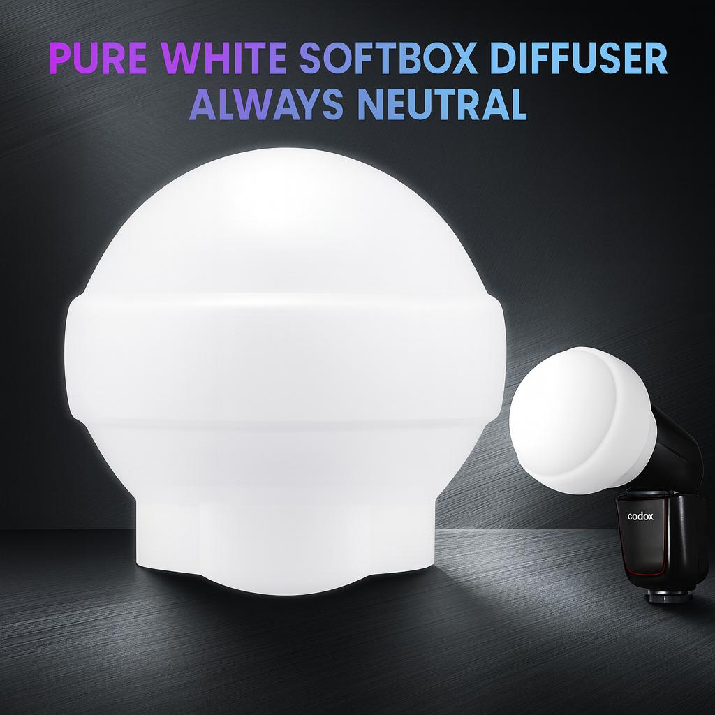 For Godox V1/V1Pro/V100/AD100Pro/H200R Flash | Foldable Silicone Soft Light Ball | Portable Diffuser Dome for Studio & Outdoor