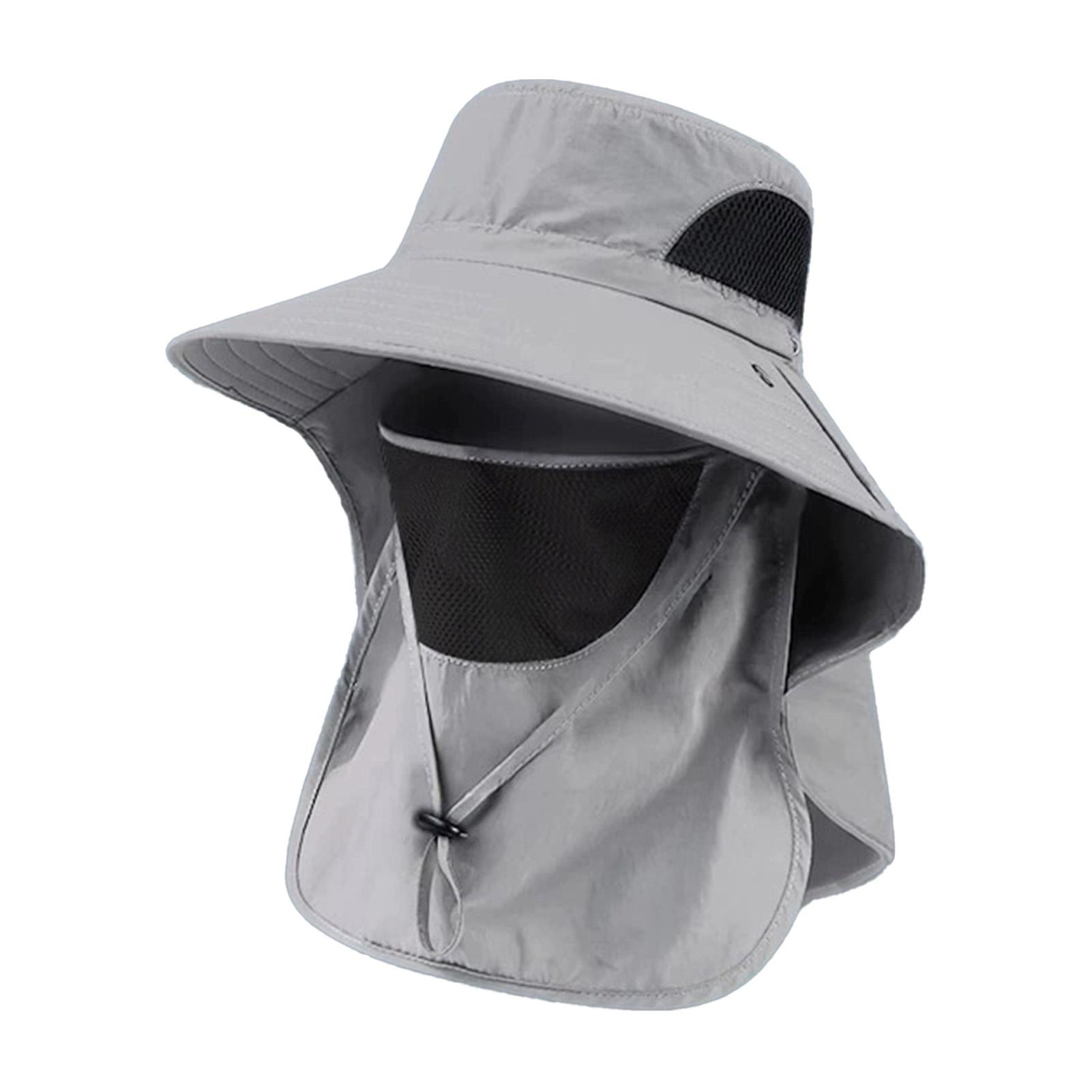 

Шляпа для защиты от солнца с защитой шеи, крутая пляжная шляпа, дорожная шляпа с полями, летние УФ-шляпы для лета, пляжа, рыбалки, походов светло-серый
