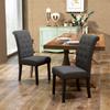 Set di 2 Sedie per Sala da Pranzo Sedia da Cucina Grande Comfort Gambe in Legno Lino 47 x 61 x 101 cm Grigio Scuro