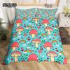 Cartoon Mushrooms Duvet Cover Kawaii Fungus Bedding Set Wild Mushroom Stuff Comforter Cover Twin King for Boys Girls Room Decor