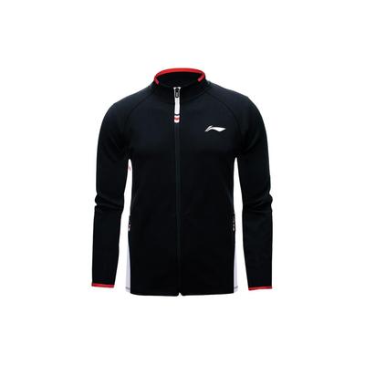 Li Ning Color Block Zip Up Stand Collar Badminton Jacket Men Jacket Black AWDUA89-1