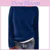 Sweater For Women With Round Neck And Solid Color Design Elegant Office Wear Fall