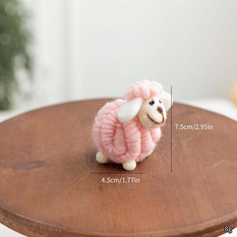 Adorable Felt Lamb Miniature 1Pc Mini Soft Wool Sheep Ornament Small Table Decor for Living Room Bedroom Nursery Party Holiday Gift