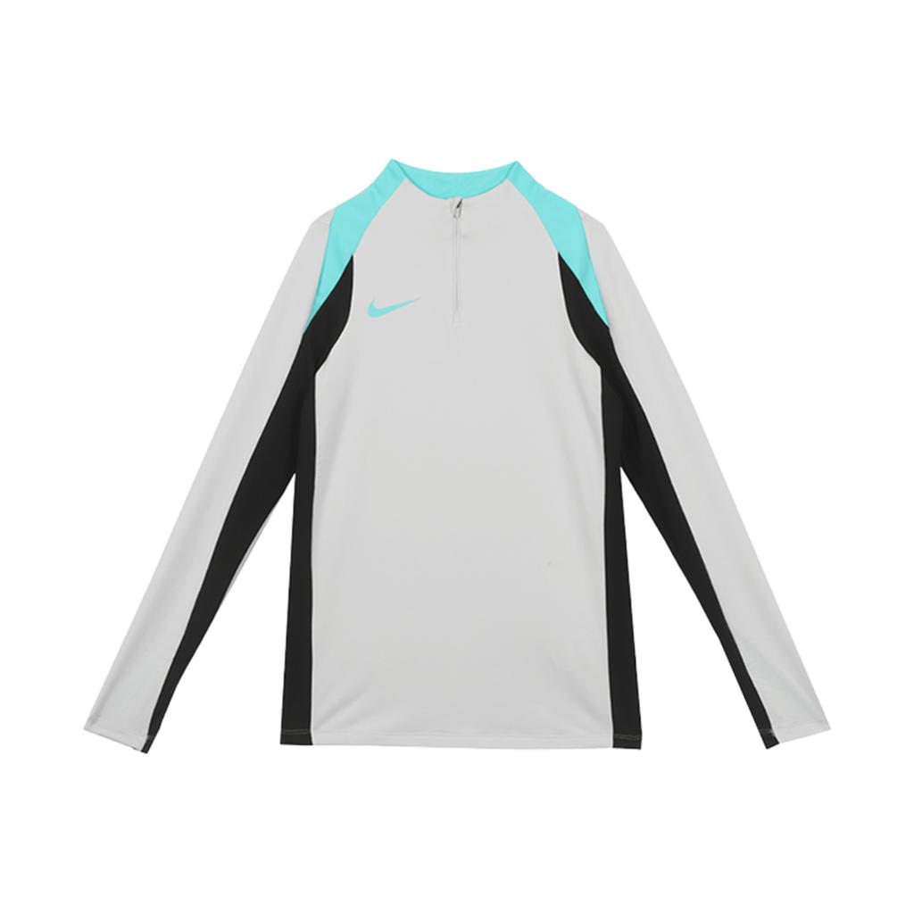 Nike Dri-Fit Strike Fashion Comfortable Versatile Long Sleeve Football Shirt Men tops Dust-Light Black Vibrant-Blue FN2404-025