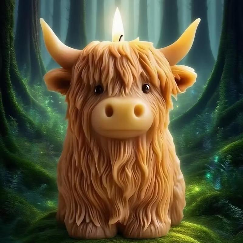 1PCS Highland Cow Candle Silicone Mold Animal Shaped Mold for DIY Handmade Candles,Unique Holiday Gifts,Birthday Home Decor