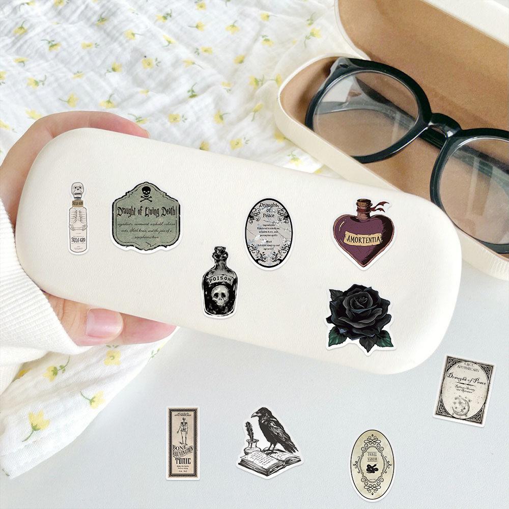 50 Pieces of 4-style Gothic Pharmacist Potion Decal Stickers for Skateboards, Notebooks and Suitcases