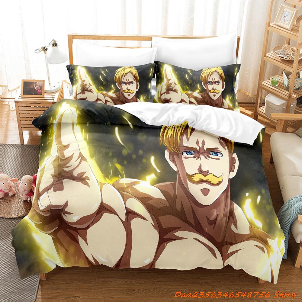 Comforter Escanor The Seven Deadly Sins Bedding Set Single Twin Full Queen King Size Bed Set Adult Kid Bedroom Duvet Sets 3D Anime