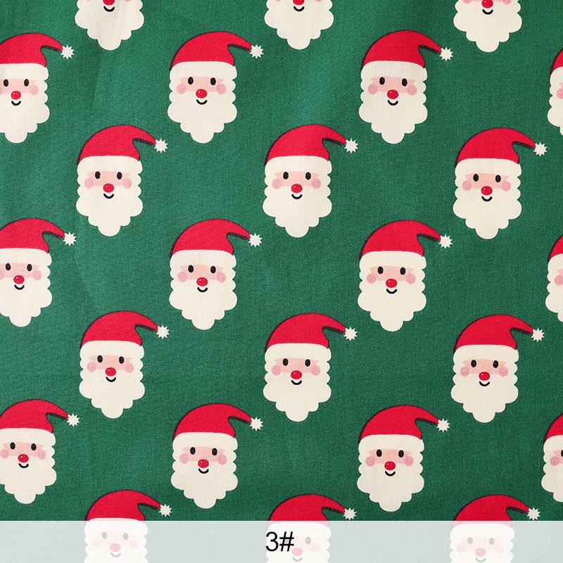 Tissu en sergé de coton pur imprimé Noël 0,5 m / 1 m / 2 m pour la couture de nappes, rideaux, décoration de scène, tissu pour vêtements d'enfants