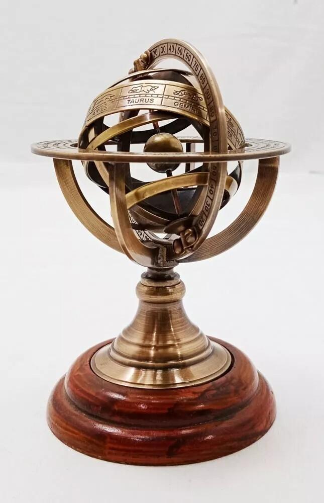 Nautical Brass Armillary Sphere,World Globe Vintage Armillary Table Top 5 Inch.