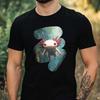 T-Shirt Herren Axolotl Illustration Motiv Baumwolle Größe XS bis 5XL