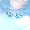Limerencia Titanium Pure Titanium for Medical Second For Sensitive 1 Pair Piercings, Use, Hypoallergenic, Piercing, Ears, Unisex, (5mm, Aquamarine)