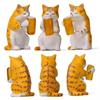 Handicraft Beer Cat Figures Cartoon Cat Statue Toy Funny Cat Center Console Ornaments  Home Decor
