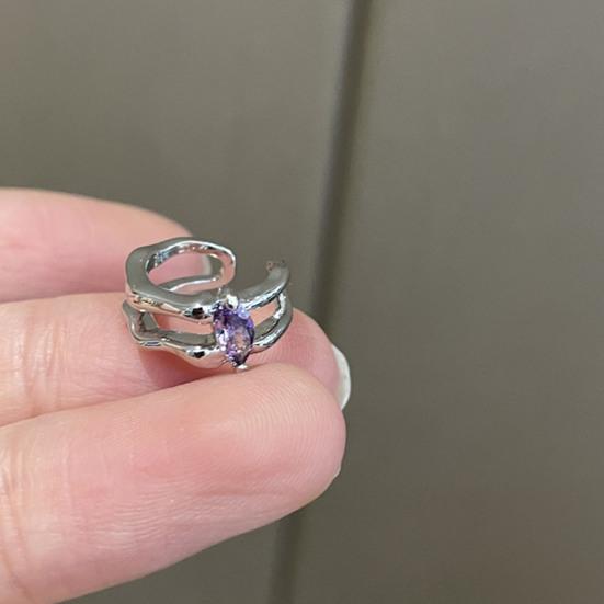 1 Paar baumelnde Ohrringe, einfache geometrische Ohrstecker mit lila Blumen und Herzen