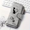 Women's Long Wallet with Black Cat Pattern 1PC Multi-functional Portable Snap Closure Coin Purse Ideal for Cat Lovers Birthday Gift Daily Commute