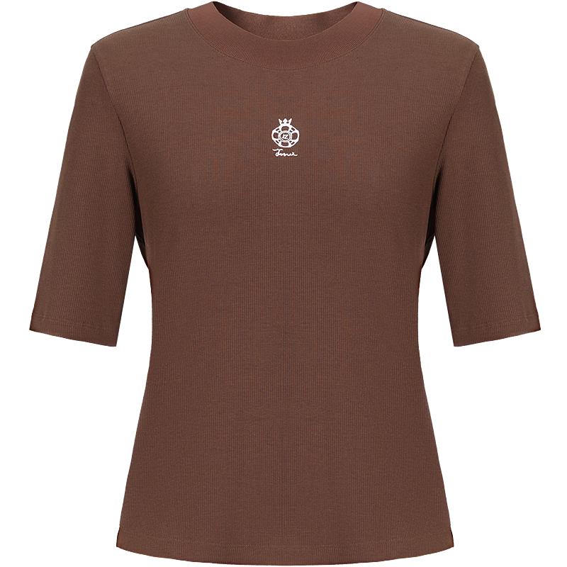 JUZUI Ribbed Elastic Pullover Top JWFX83305