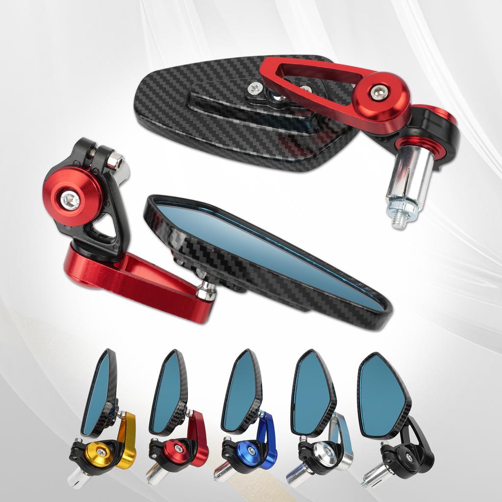 Motorcycle Rearview Mirror Carbon Fiber Pattern Handlebar Mirror Modified Inverted Rear Mirror Universal Motorbike Accessories