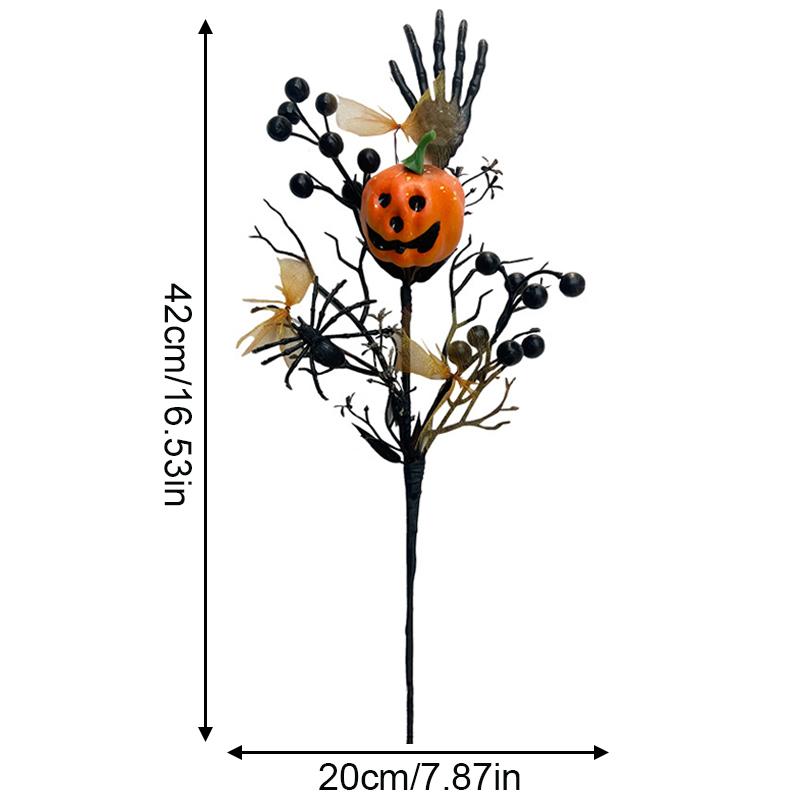 

1PC Vase Filler Desktop With Pumpkin and Maple Leaves Bookcase Decor Black Fake Branches Home