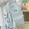 Mochila Escolar Para Estudiantes de Secundaria Femeninas Alta Estética Bordada Lazo Mochila de Moda Con Protección de Columna Vertebral Para Escuela Secundaria