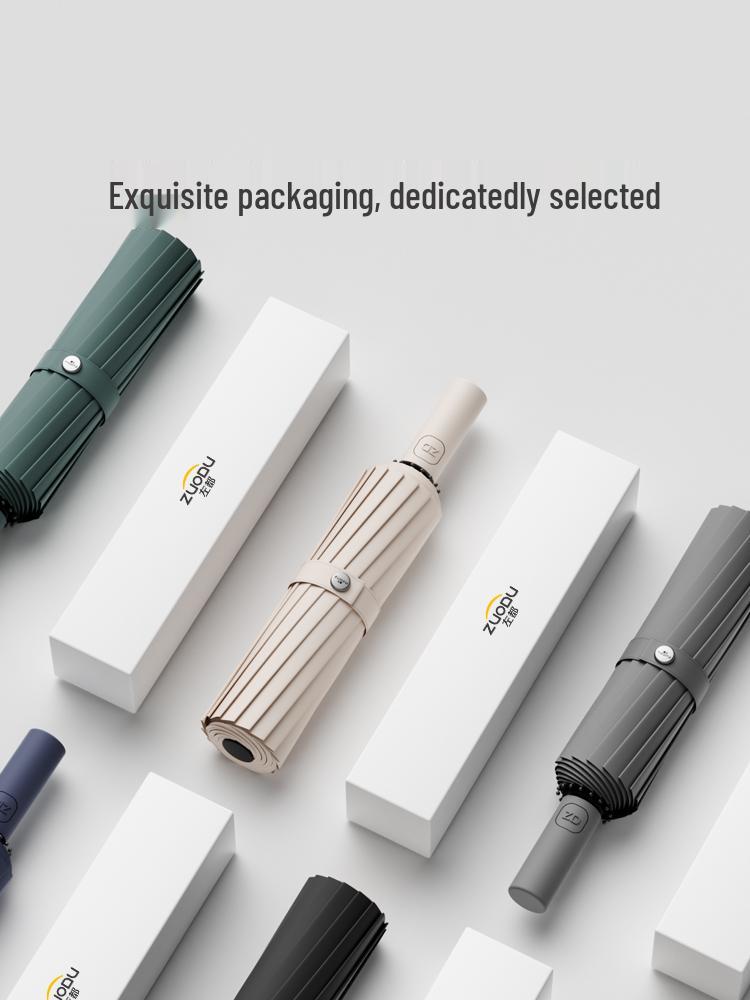 16-Rib Automatic Windproof Double Umbrella for Men, Enlarged, Thickened, Storm Resistant, Foldable, and Large Size