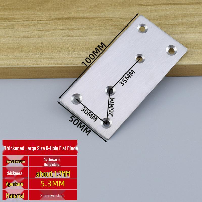 Thick Stainless Steel 90° Angle Bracket for Furniture Fastening