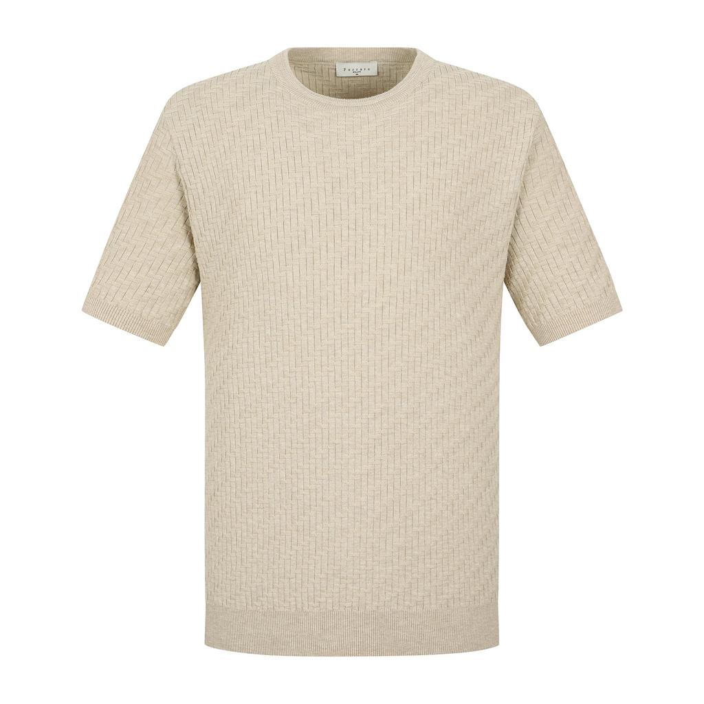 FERRAROMILANO Modified Brickwork Round Knit Beige (Am0Ftsr20153)