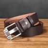 Men's Wide-Stitch Kangaroo Faux Leather Buckle Belt