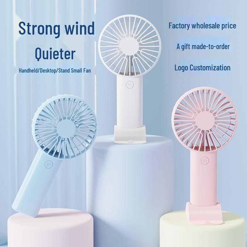 Portable USB Rechargeable Handheld Mini Fan - Silent, Strong Wind for Outdoor Use