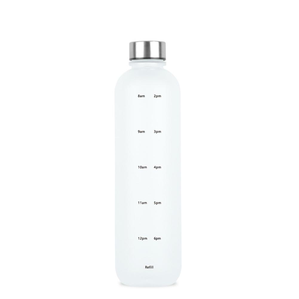 1000 ml Weltraumbecher mit Zeitmarkierung, tragbare Outdoor-Sportflasche, mattierte Farbverlauf-Tasse