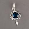 London Blue Topaz Gemstone 925 Sterling Silver Handmade Jewelry Pendant 1.80" PP-4-7