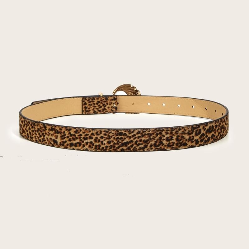Unique Waist Belt Leopard Print Chain for Cowboy Cowgirl Stylish Buckle Retro Waistband Waist Chain Belt