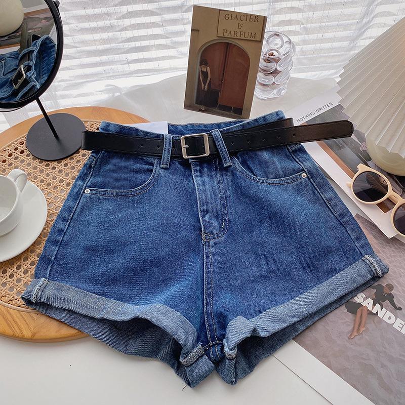 

Korean High-Waisted Loose Denim Shorts - Slimming Casual Summer Hot Pants for Women XL темно-синий