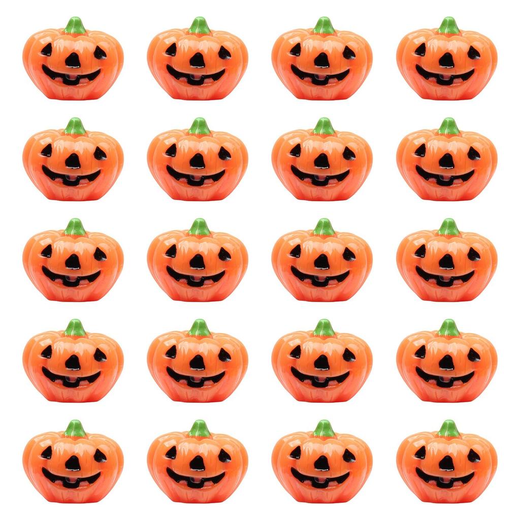 20x Halloween Miniature Pumpkin Figurines Decorative Mini Resin Pumpkins Halloween Decoration for Home Tabletop Party Supplies