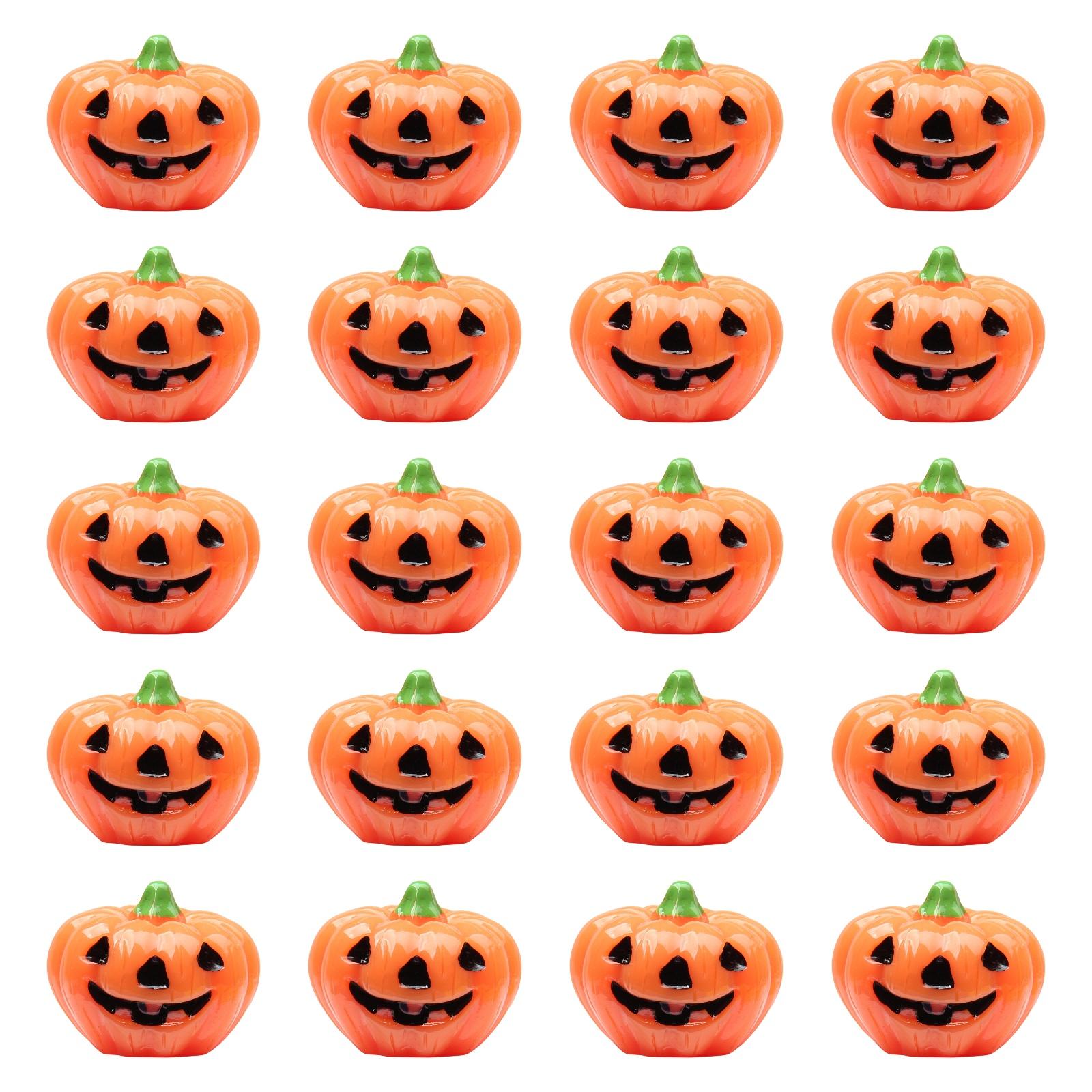 20x Miniature Pumpkin Figurines Decorative Gift Photo Props Desktop Ornament Halloween Decoration Resin Pumpkins for Party Desk