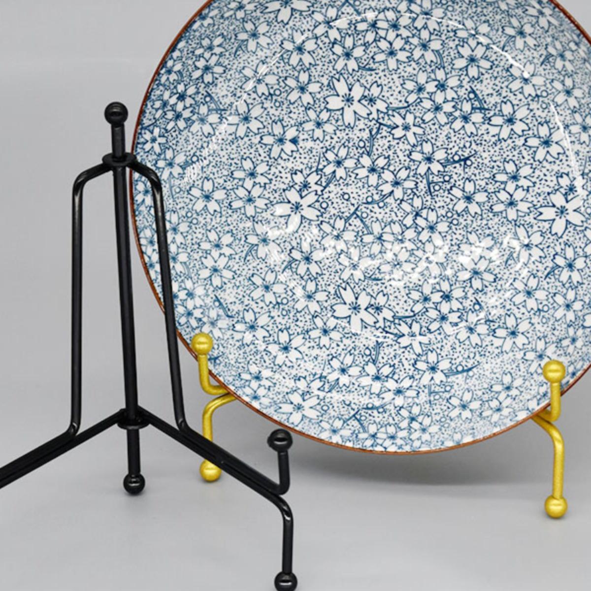 Подставка-часы для пуэрного чайного блина: Фарфоровая подставка для тарелок и держатель для фотографий Foldable White (Small)