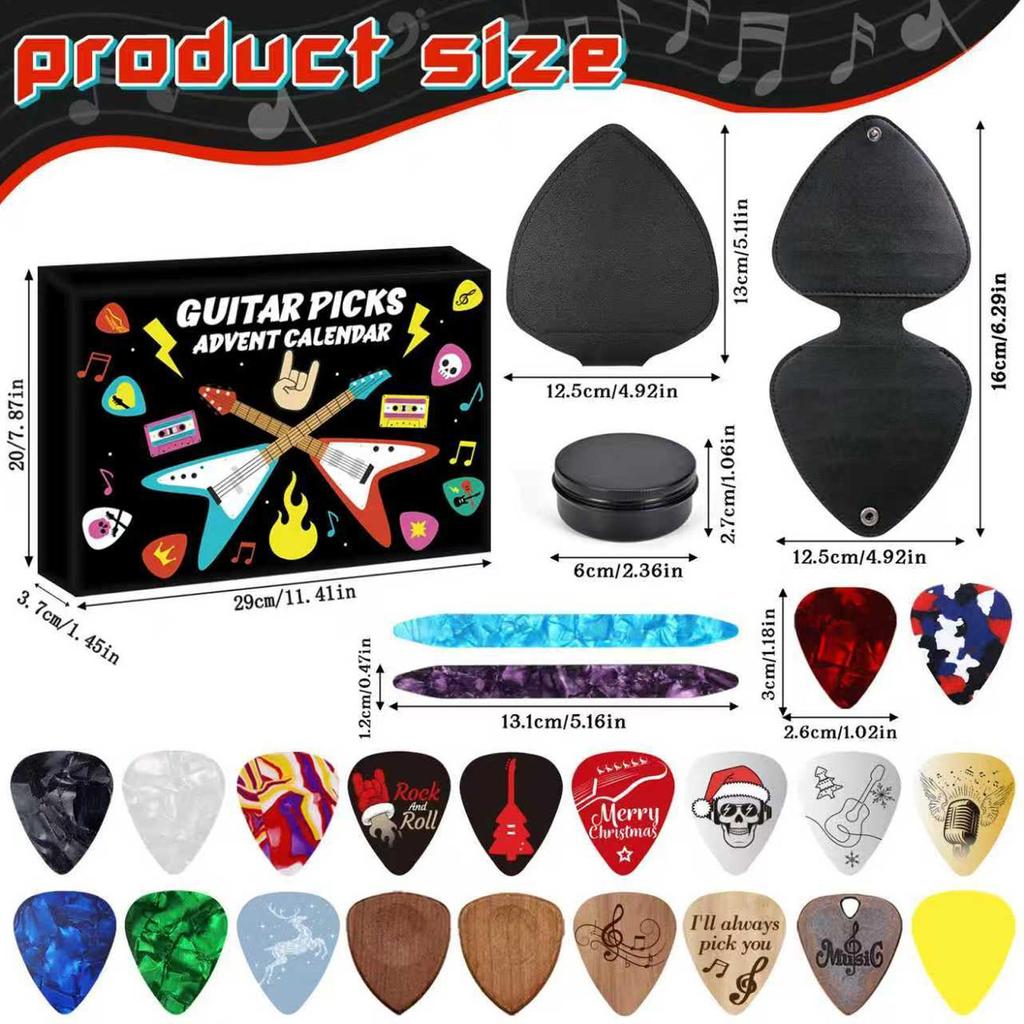 Guitar Picks Christmas Advent Calendar 24 Days Countdown Calendar 2025 Christmas Gift 2026 New Year