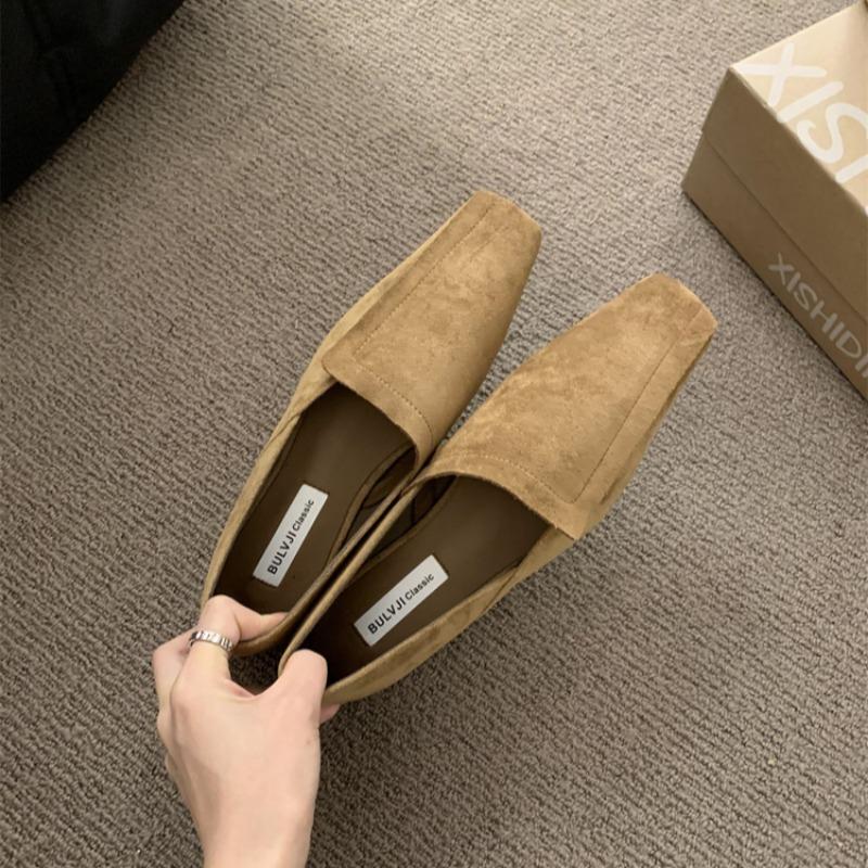 Fashion Shoes for Women 2024 High Quality Slip on Women's Flats Fashion Square Toe Daily Flats Women Hot Sale Solid Heels Women Zapatos