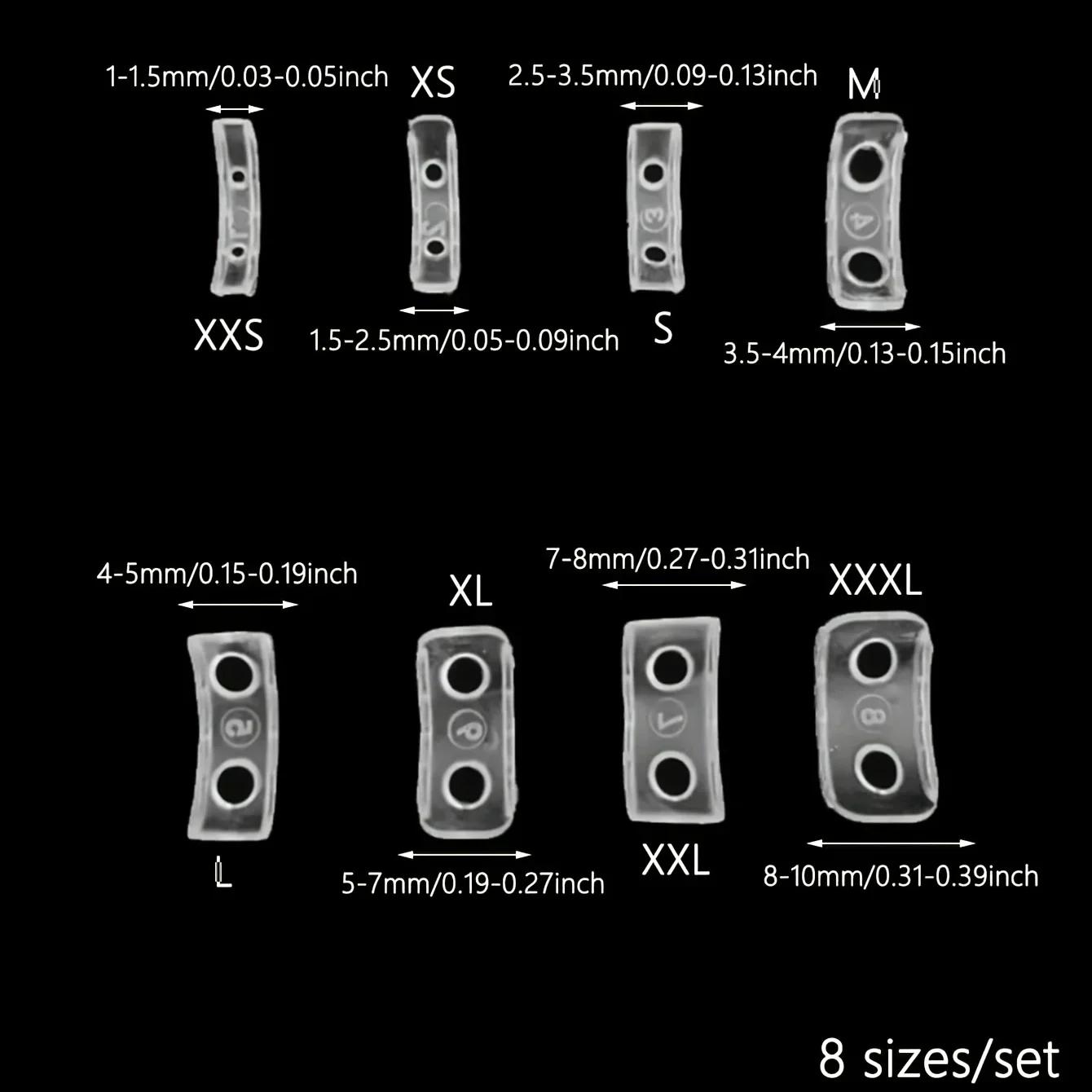 

8pcs Plastic Ring Size Adjuster Set - Transparent Ring Adjustment Pad for Fixing Loose Rings - Essential Wedding Ring Reducer чистый