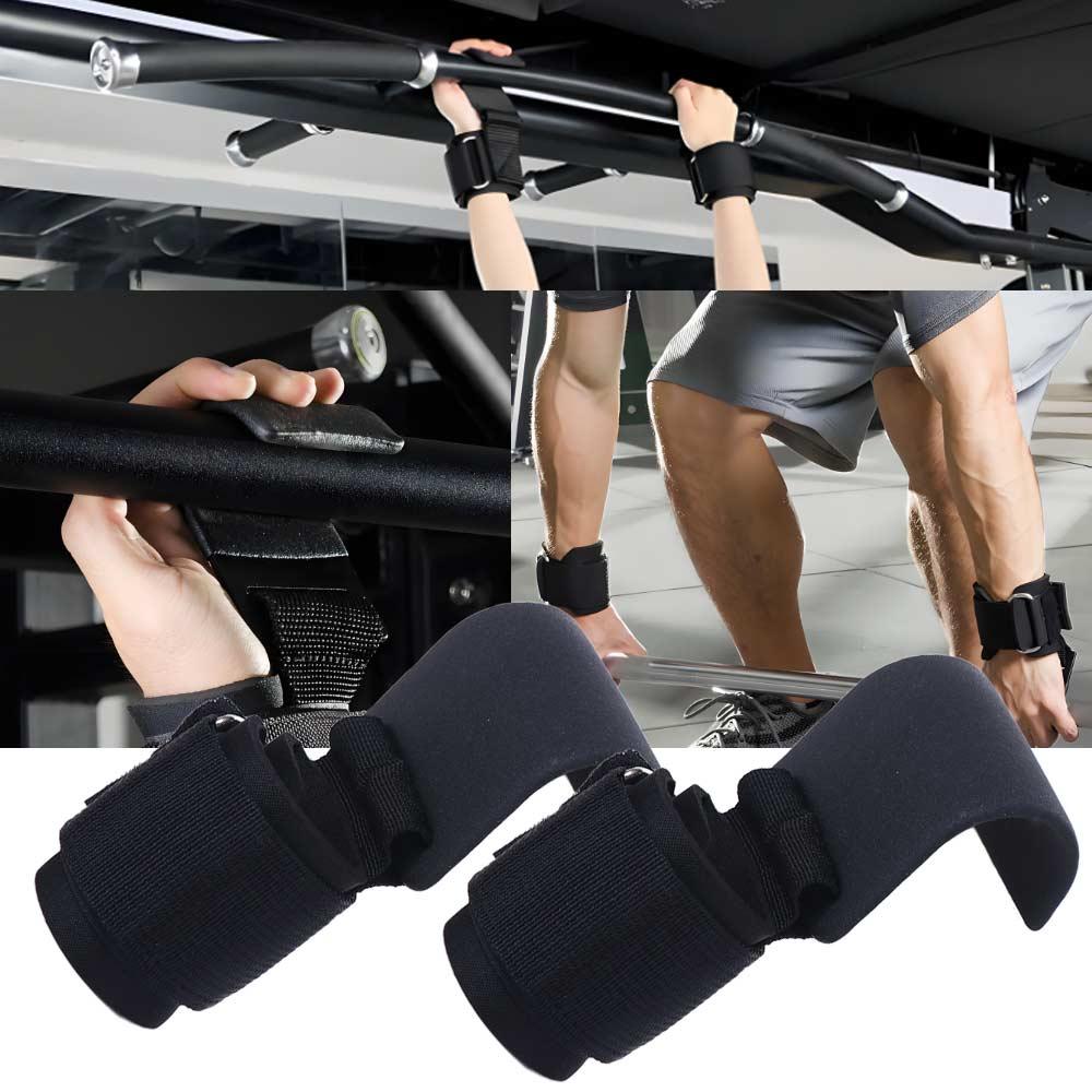 1 PC/Pair Adjustable Auxiliary Power Wrist Guard Non-Slip Steel Hook Grips Strap  Fitness