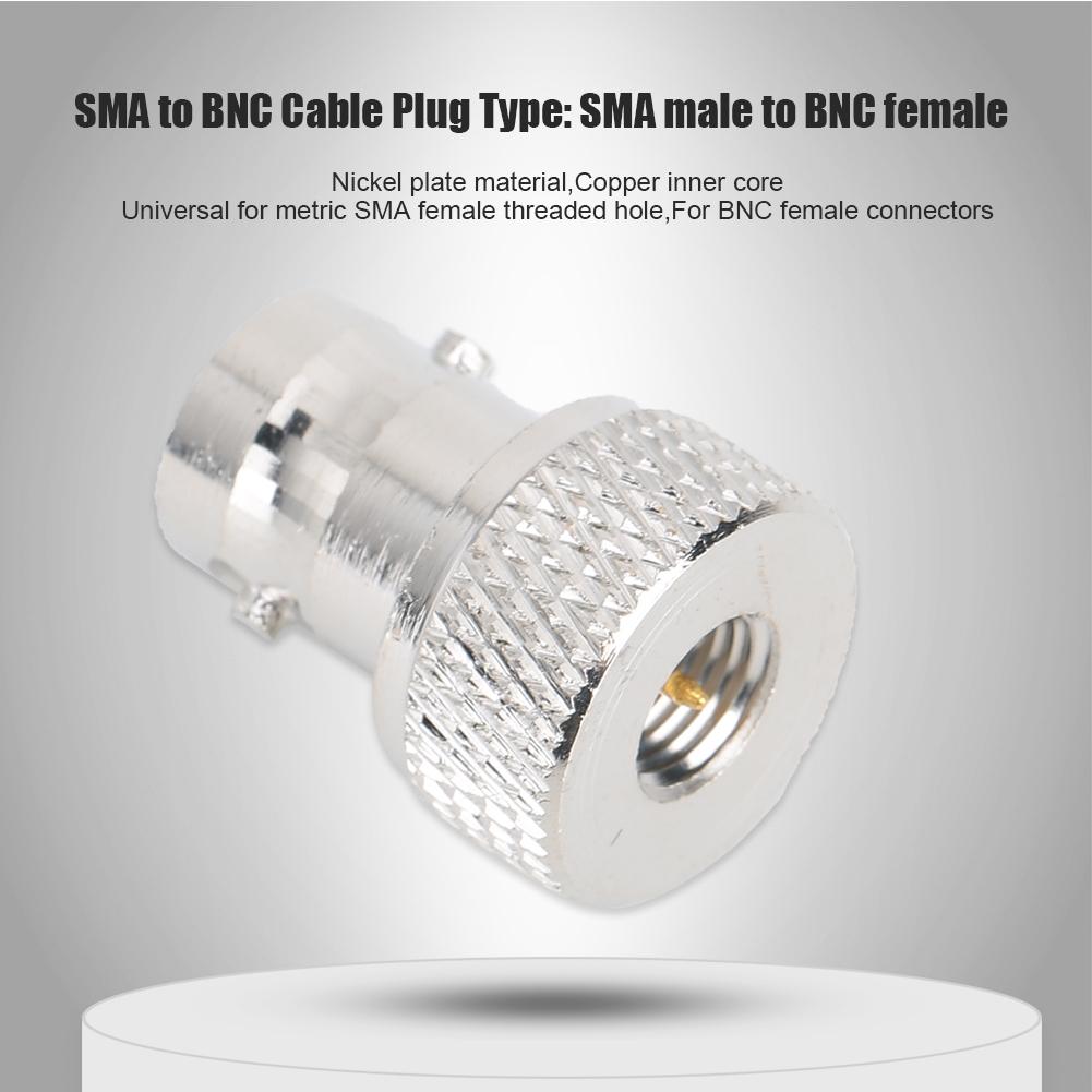 6 Stück Nickelplattierter SMA-Stecker auf BNC-Buchse Adapter mit Kupferinnenleiter für Antennen und Drahtlos-LAN-Geräte