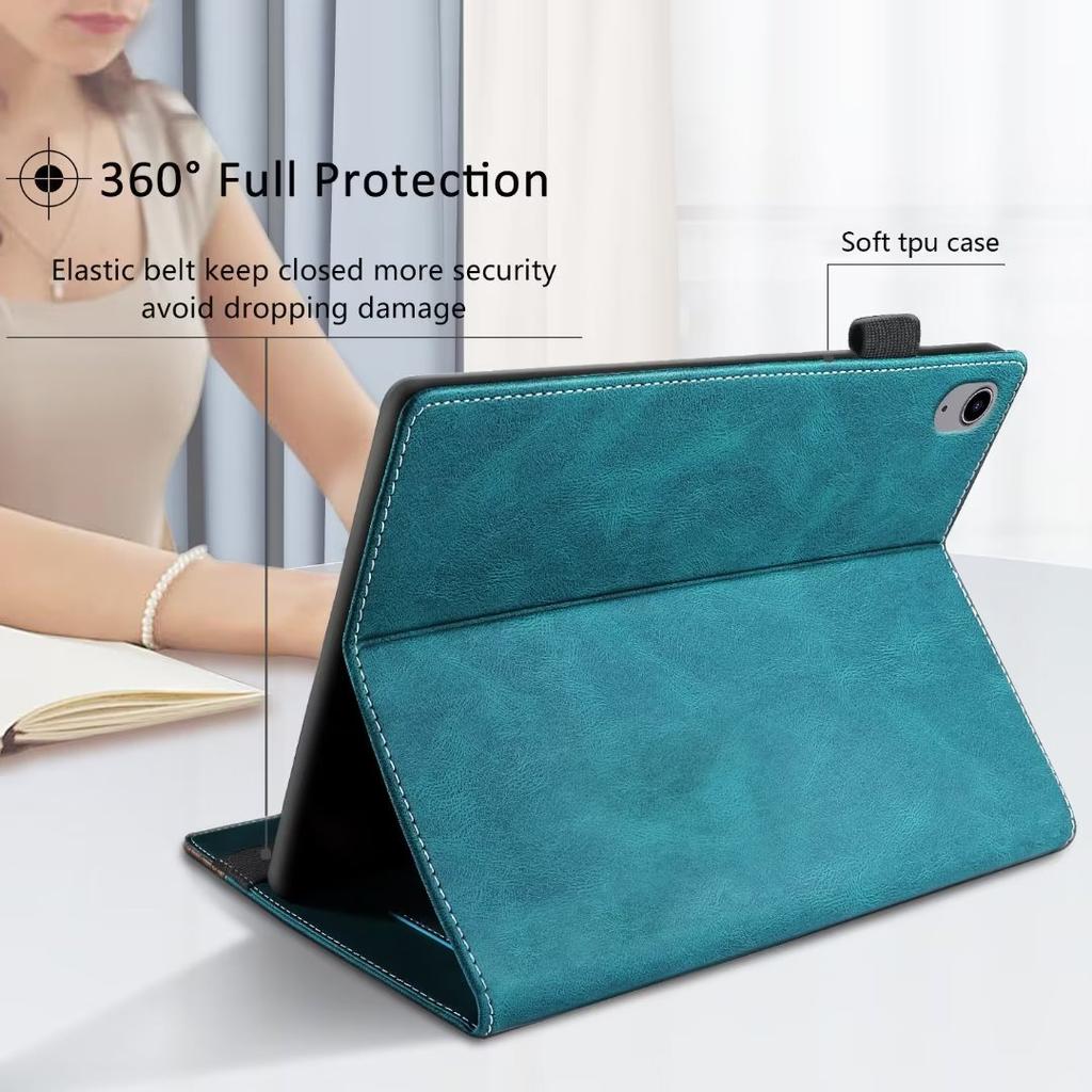 Suitable for iPad 10 Flat Leather Case Kindle Fire 7 Splicing Contrasting Color Card Anti-drop Protective Case M10