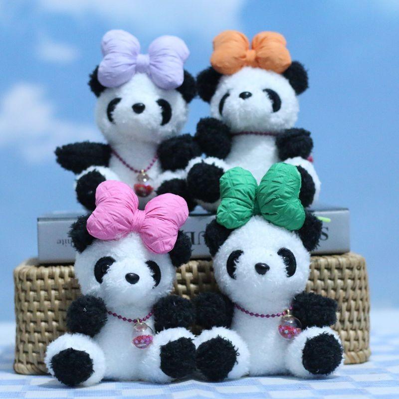 Adorable Cute Plush Panda Keychain Toy Soft Pp Cotton Stuffed Animal Decor