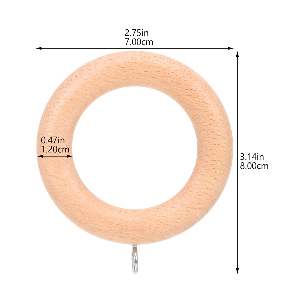 2Pcs Replacement Wooden Curtain Rings Sturdy Smooth Hanging Rings for Curtains Home Decor Drapery Curtain Accessories