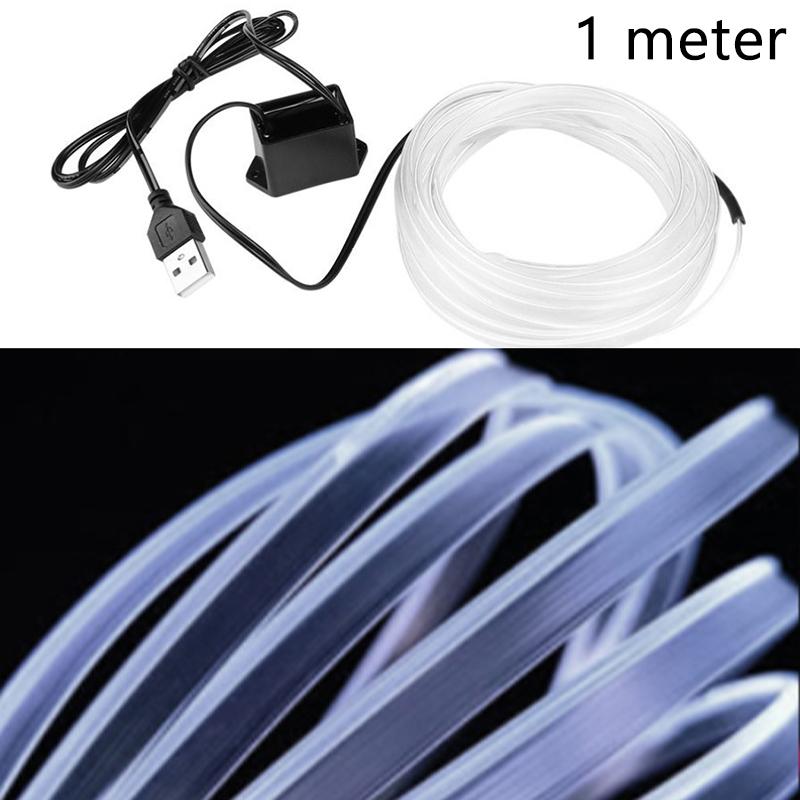 1M/2M LED dekorativní lampa do interiéru auta El drát Neonová páska Pro Auto DIY Flexibilní ambientní světlo USB Party atmosféra Dioda